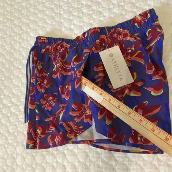 Athleta Floral Athletic Shorts - Red and Blue - Picture 7 of 12